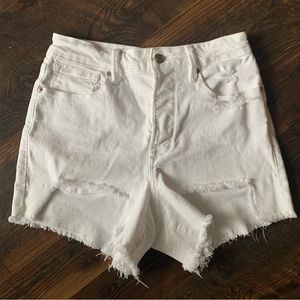 Good American White Denim Bombshell Shorts